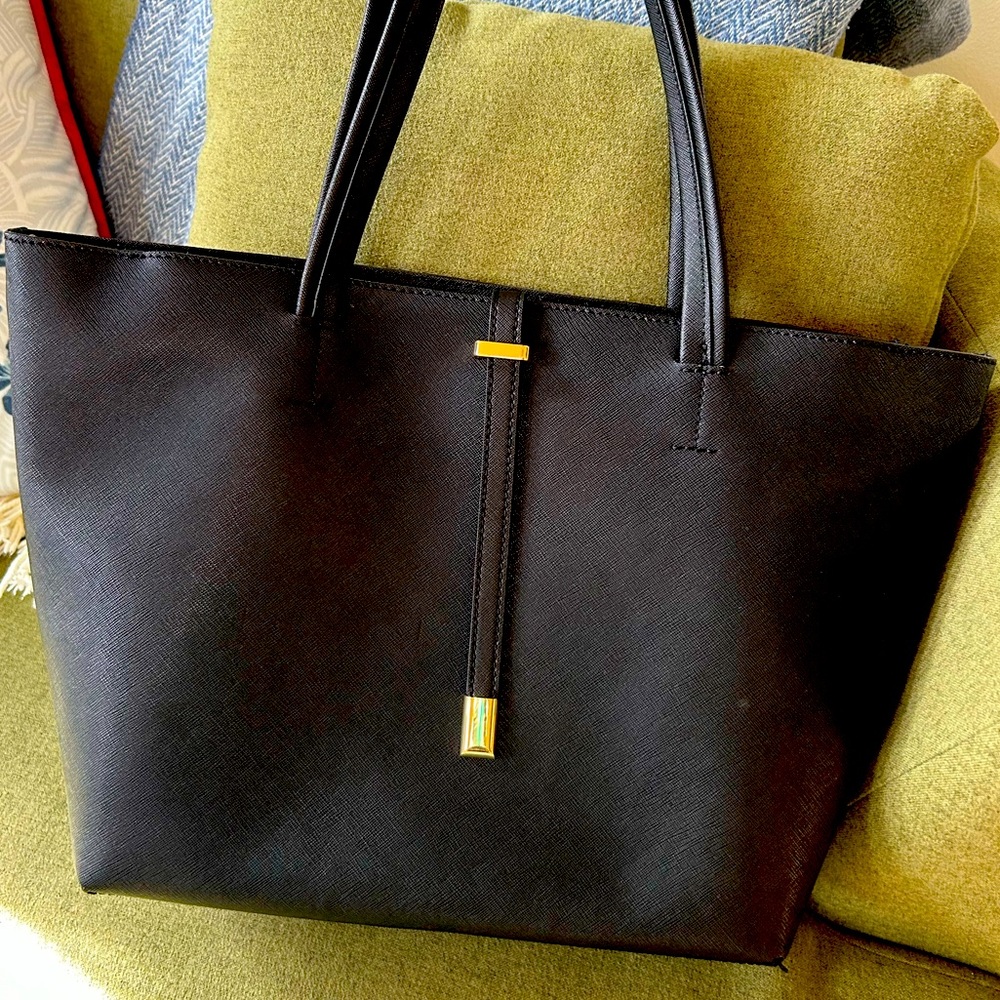 Vince Camuto Black Shoulder Bag Handbag Tote For Work or Around Town